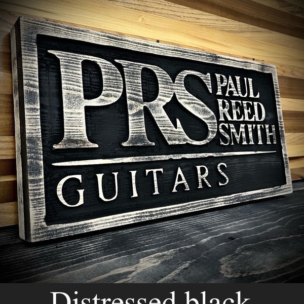 Paul reed smith wood carved sign PRS guitars