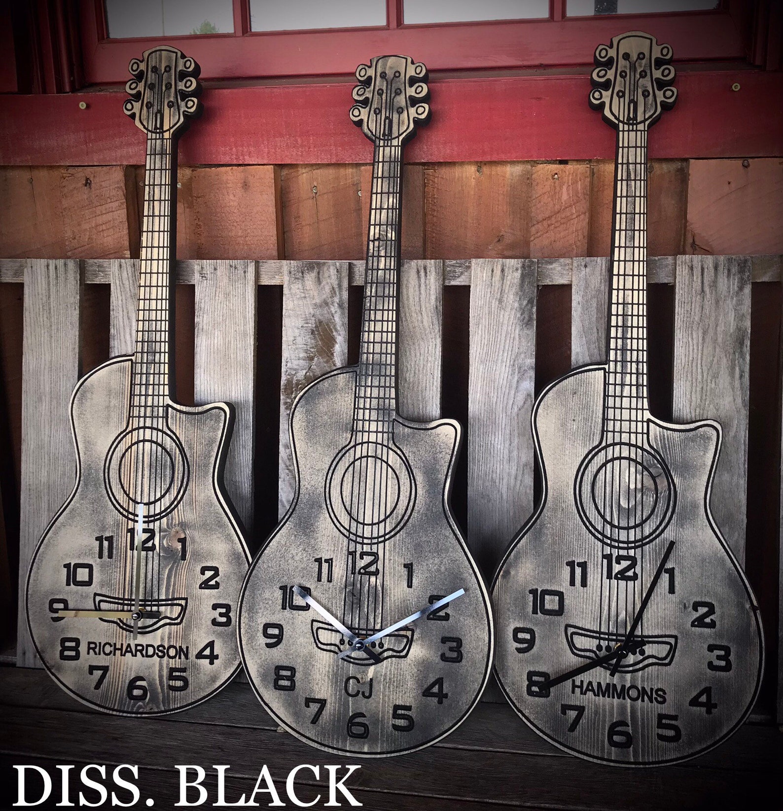 Wood Guitar Clock Etsy