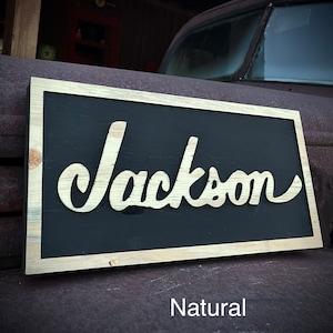 Jackson guitar amp sign wood carved sign