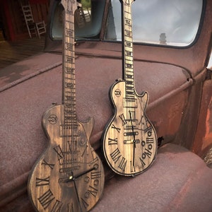 Wood guitar clock