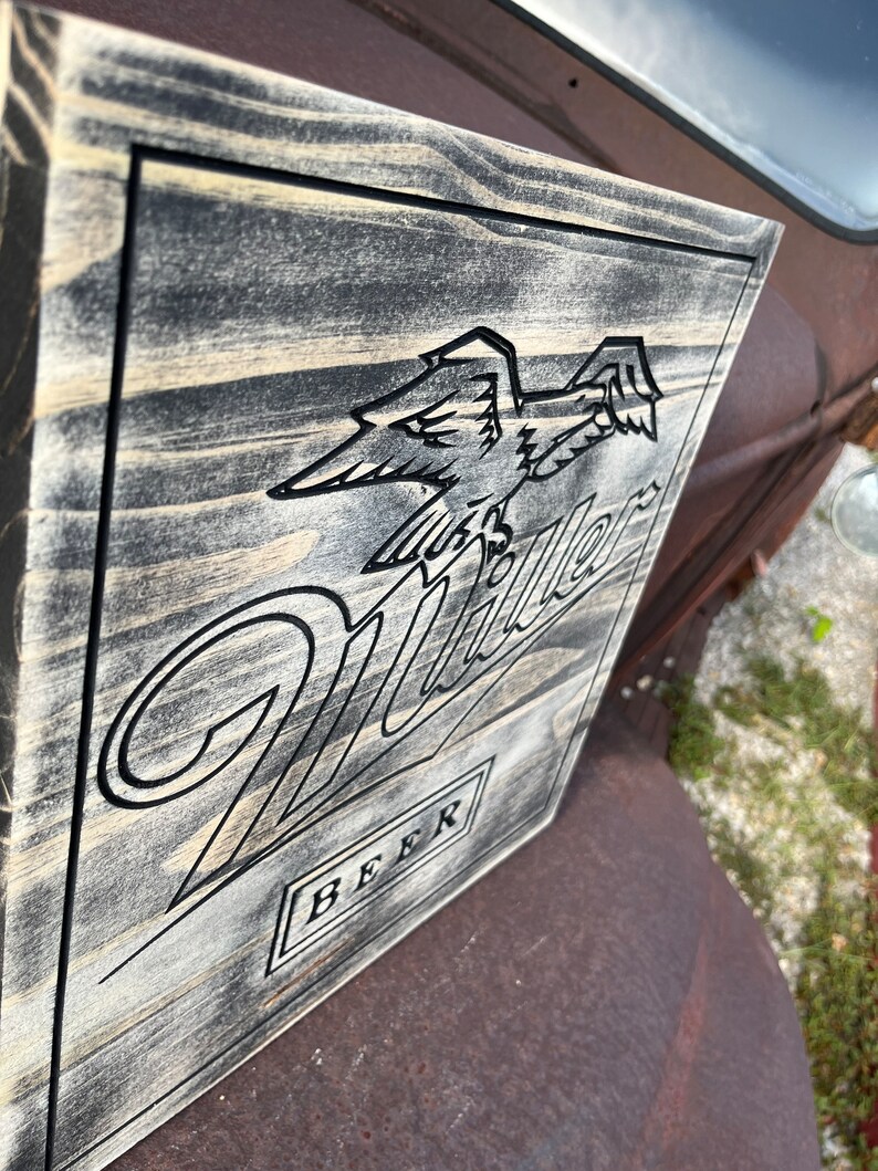 Miller Beer Wood Carved Sign - Etsy