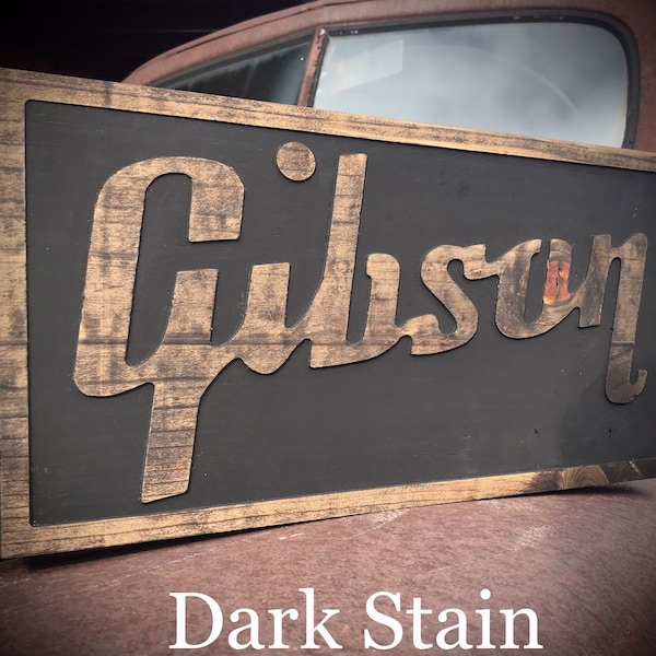 Gibson guitar sign wood carved sign