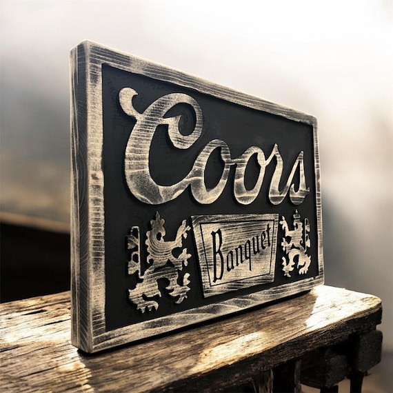 Coors Banquet Wooden Engraved Beer Sign Pub Sign Wood Carved - Etsy