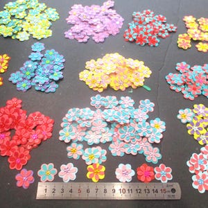 DIE CUT FLOWERS  62  Double layers cardstock with gems colours may vary