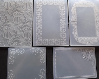 5 Prägefolder prägen Empossing Papier gestalten Karten basteln