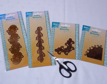 4 Metall Präge Stick Schablonen Joy crafts India Stencils