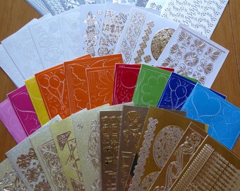 40 verschiedene bunte Stickerbögen