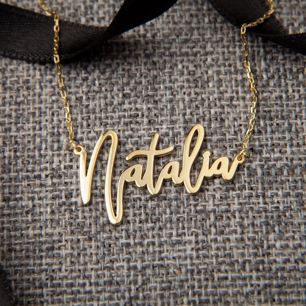 Custom CURSIVE name necklace - Model2 - Handwriting Personalised Necklace - Script Name Necklace - Modern Name Necklace - Gift for Her