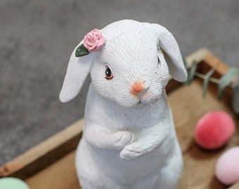 Spring decoration rabbit rabbit girl with a flower / Easter decoration