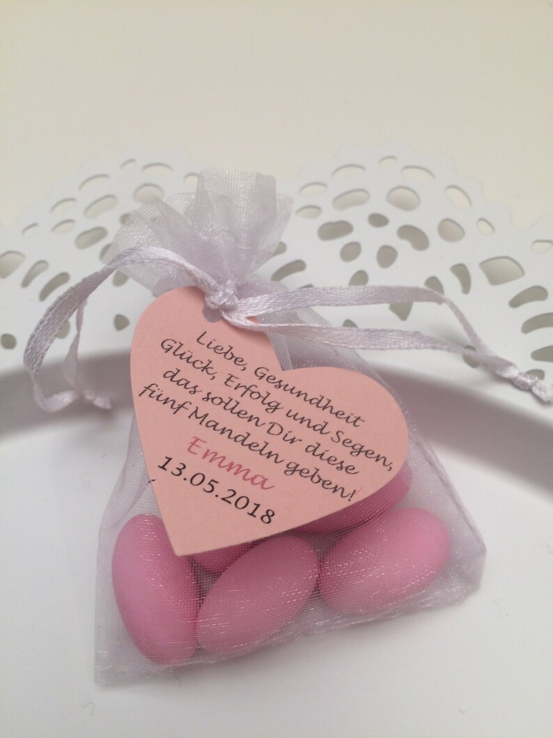 Gastgeschenk Mandeln Mandelspruch Hochzeit Taufe Kommunion Etsy