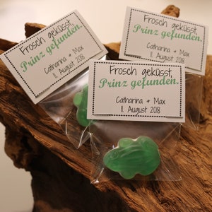 10 Gastgeschenke Frosch geküsst *Komplett befüllt* Deko und Gastgeschenk in Eins - Platzkarte -