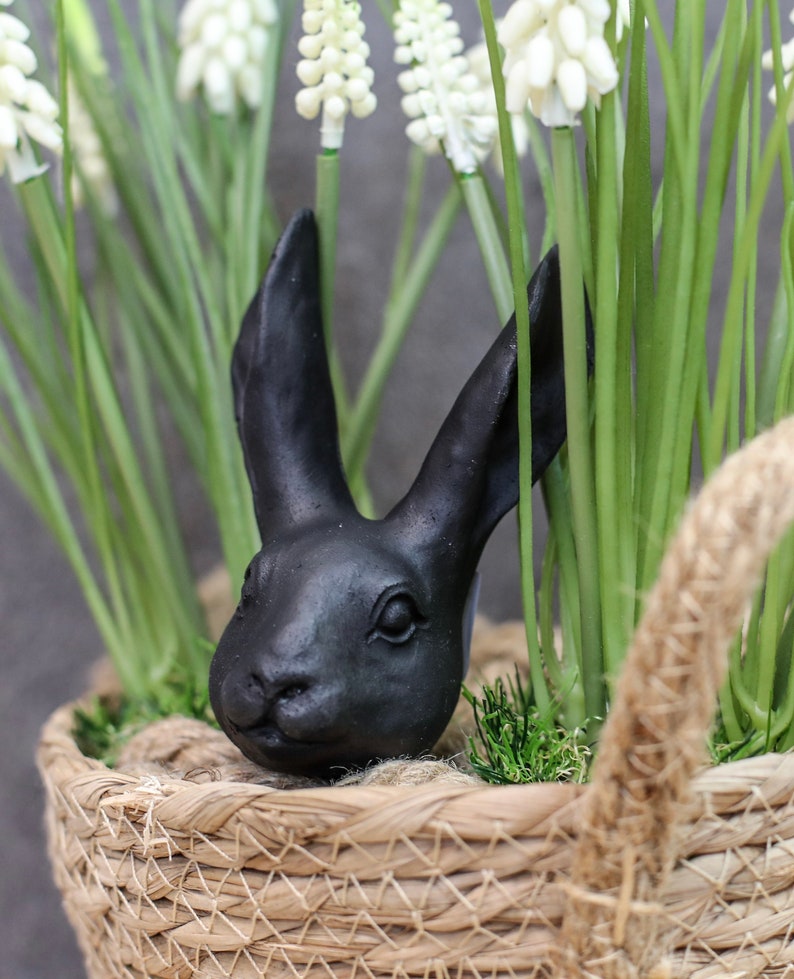 Frühlingsdeko / Osterdeko / Hasenkopf schwarz Bild 6