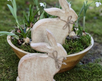 Frühlingsdeko Hase Dost / Osterdeko / Holz