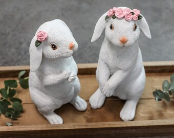 Spring decoration rabbit 2 different rabbit girls / Easter decoration