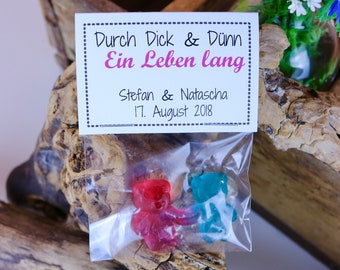 50 Gastgeschenke Bärchen  "Zusammen ..."-Hochzeit - individualisierbar - Wunschtext - komplett fertig Taufe, Babyparty, Give Away