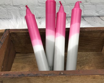 DIP Dye Candles / Set of 4 / Berry / Handmade