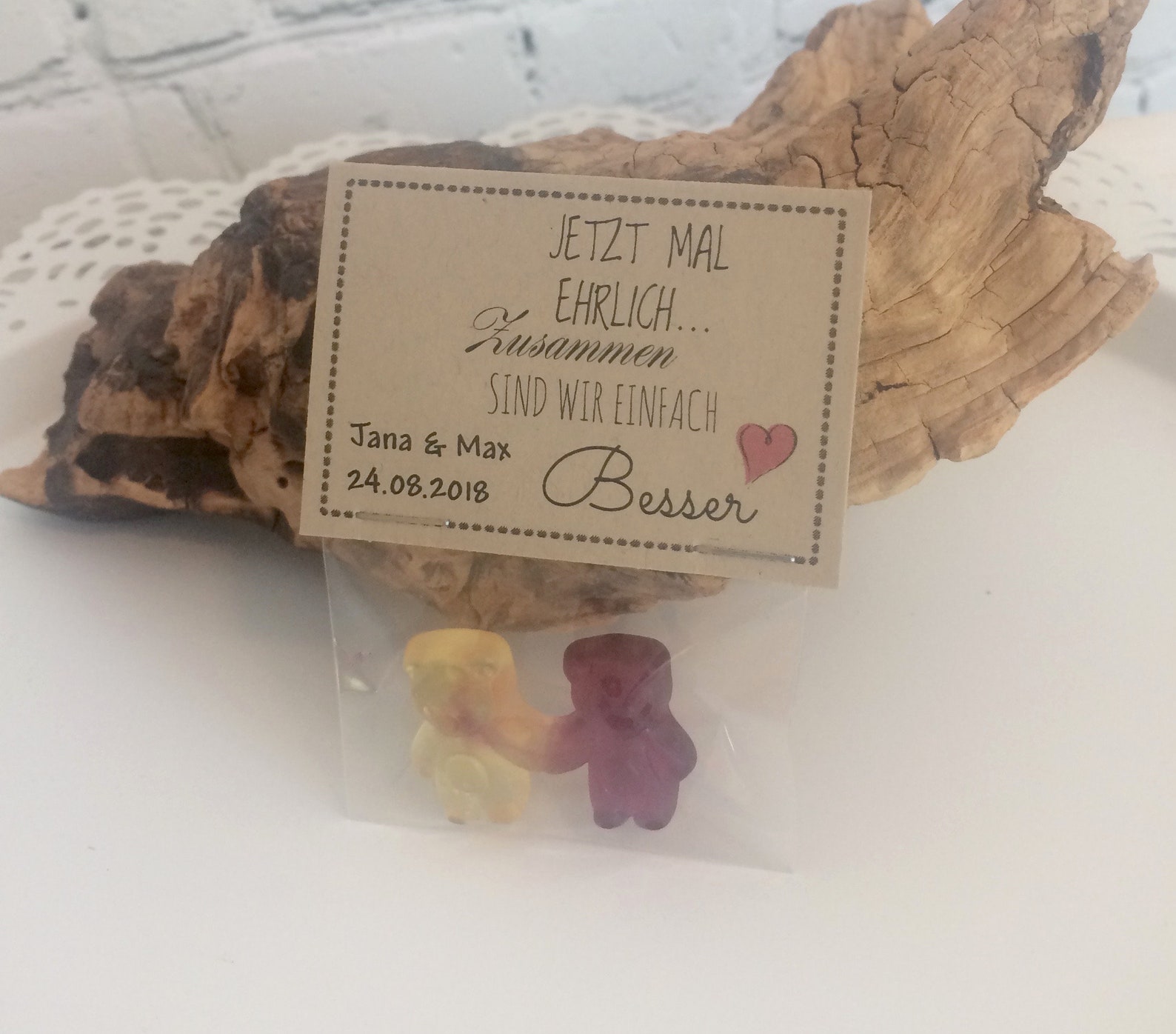 10 x Gastgeschenk Bärchen Pärchen Hochzeit verschiedene Etsy