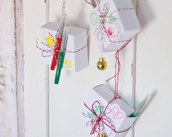 DIY-Adventskalender Rohling zum selbst Gestalten 24 Boxen zum Befüllen