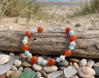 Pulsera de piedras preciosas de colores mixtos hecha a mano por Emma
