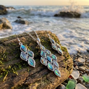 Paua Shell Natural gegliederter Diamant gesetzt