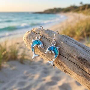 Paua shell Dolphin earrings
