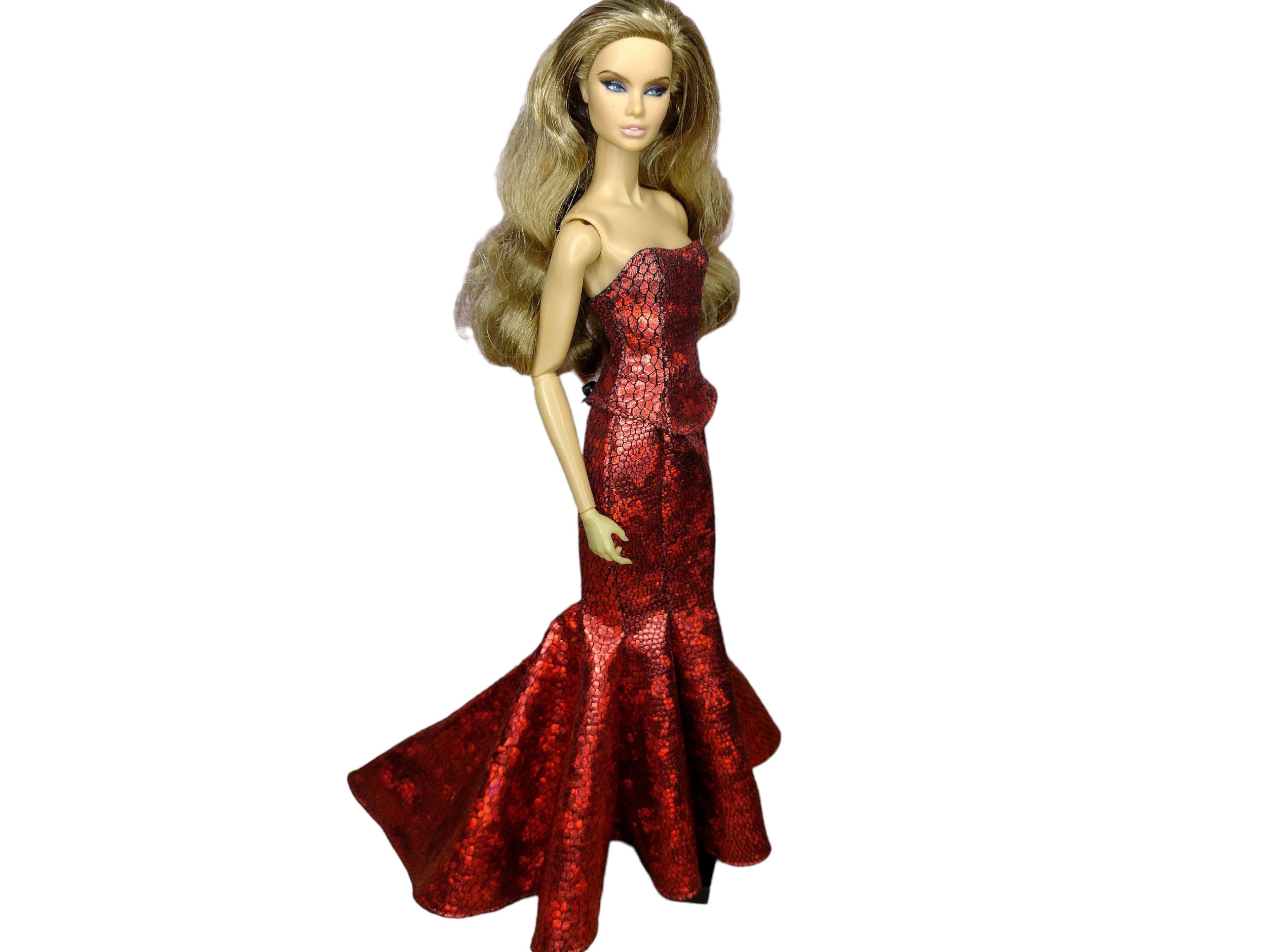 Red barbie gown deals