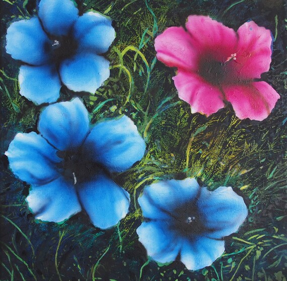 Andy Warhol Flowers Flowers Acrylic Painting Etsy