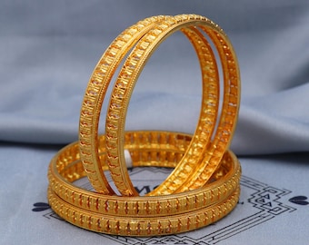 Solid Real 22k Gold Bangles Indian Handmade, Traditional Vintage ethnic Jewelry, Bangle Bracelet pair Wedding Jewelry, K5824