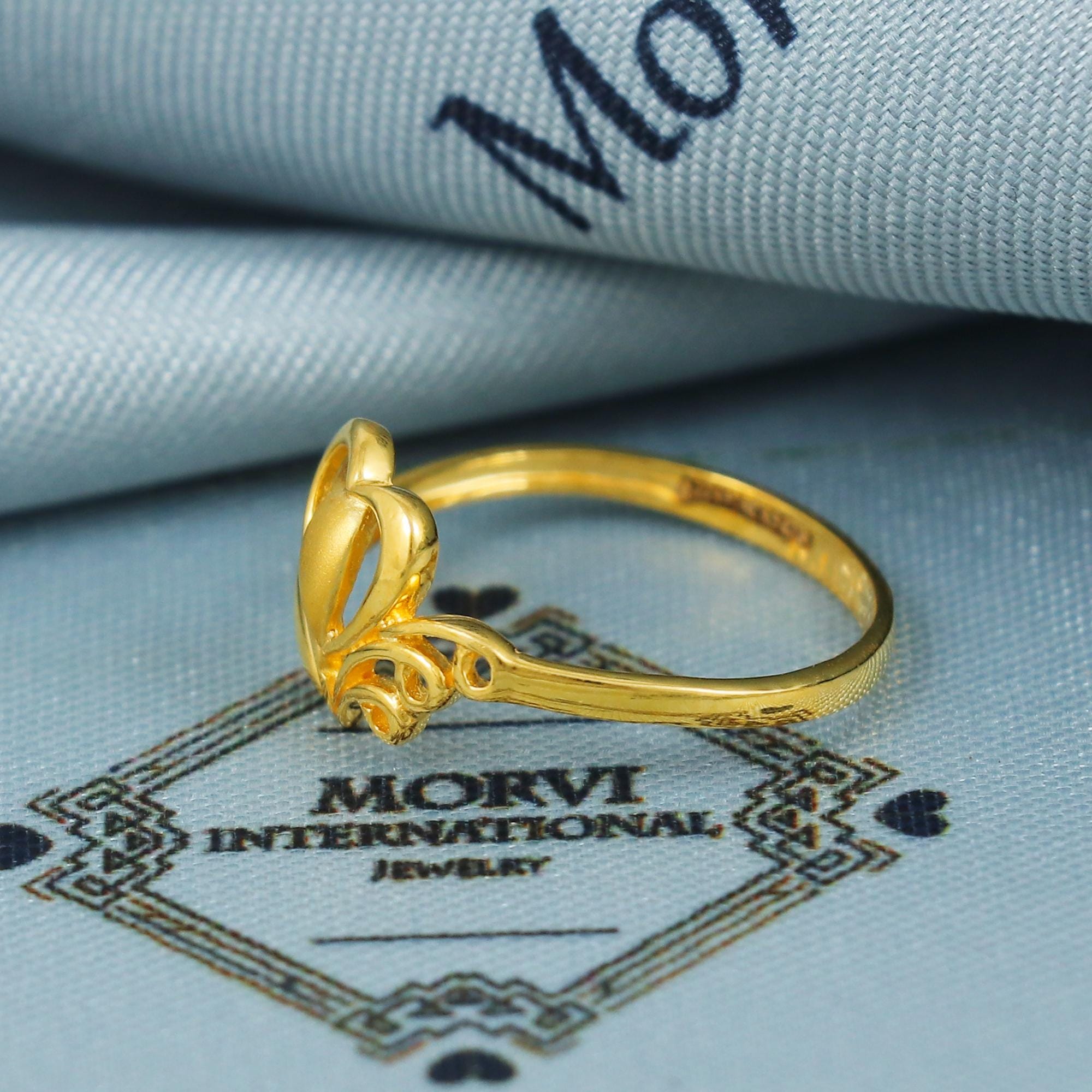 22k Gold Ring Dainty Indian Exclusive Authentic BIS Stamped
