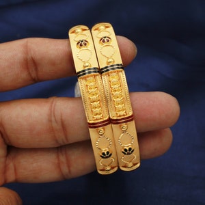 Pure 22k gold bangle bracelet , Indian gold bangle jewelry, wedding bridal jewelry K1839