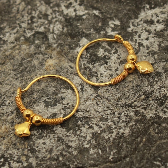22K Gold Hoop Earrings (Ear Bali) For Baby - 235-GER16265 in 1.100 Grams