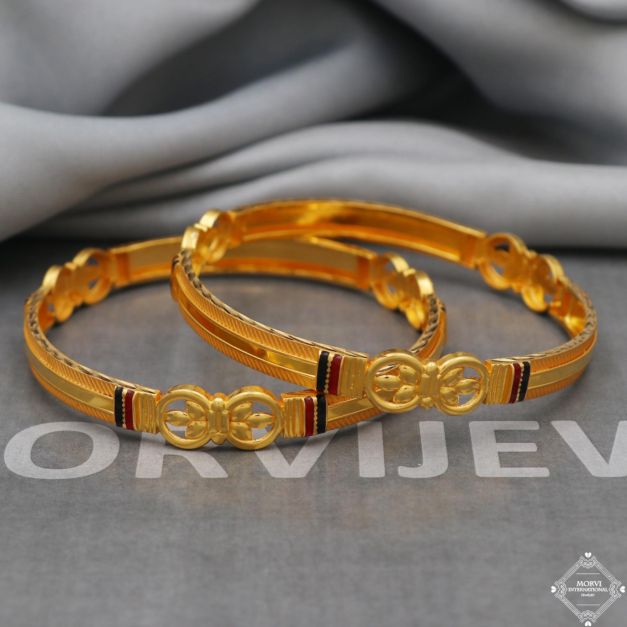 Solid 22k 22 Karat Gold Bangles Bracelet, K5175 - Etsy Canada