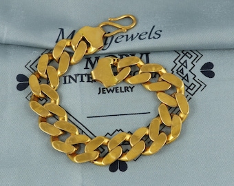 22k Gold Bracelet For men, Gold Bracelet indian gold jewelry, curb bracelet gold men, birthday gift, royal look bracelet,