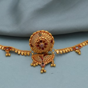 22k Gold Head Jewelry matha Patti Indian style wedding traditional borla jewelry