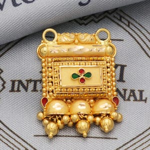 Indian Pendant Handmade 22k Yellow Gold Chain Necklace Jewelry, Pure gold necklace indian gold necklace, gift for wife, K5624