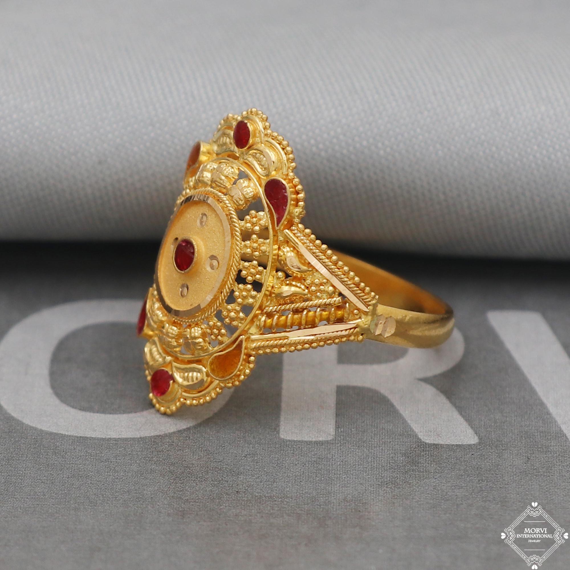 Handcrafted Solid 22k Gold Ring, K5037 - Etsy