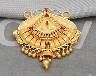 ネックレス・ペンダント MONIES SS22 PENDANT KAMAGONG GOLDFOIL (8112KG BLACK GOLD) Camden Gold and Black Sun Coin Necklace Pendant, PVD