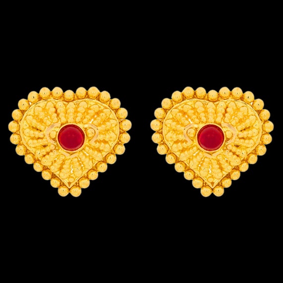 22k Yellow Gold Earrings Jewelry Handmade Pure Gold Earrings