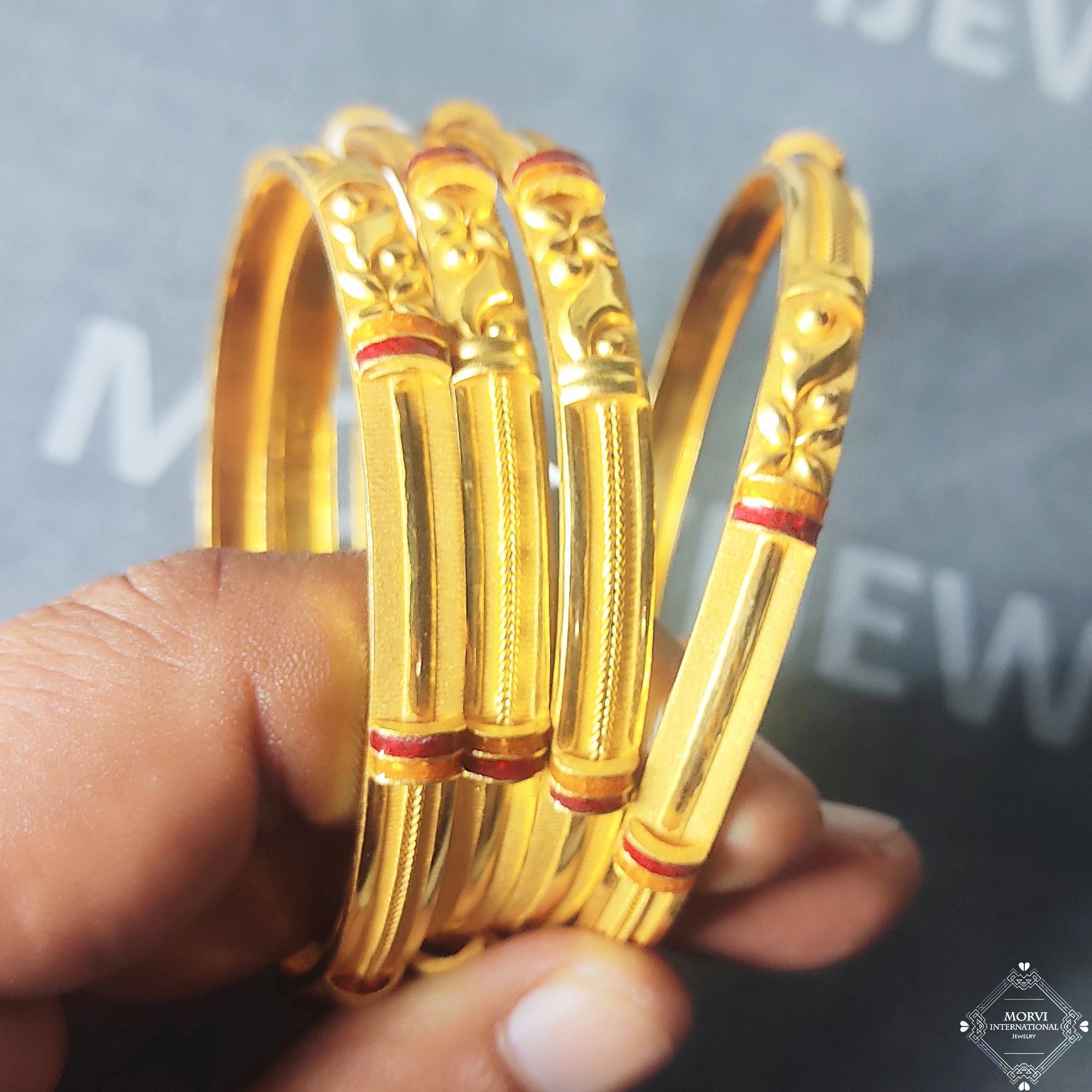 22k 22 Karat Pure Gold Bangles Bracelet Wedding Jewelry, K5180 - Etsy