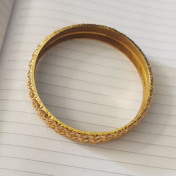 22k Gold Bangles Indian Handmade Lightweight Wax Filled
