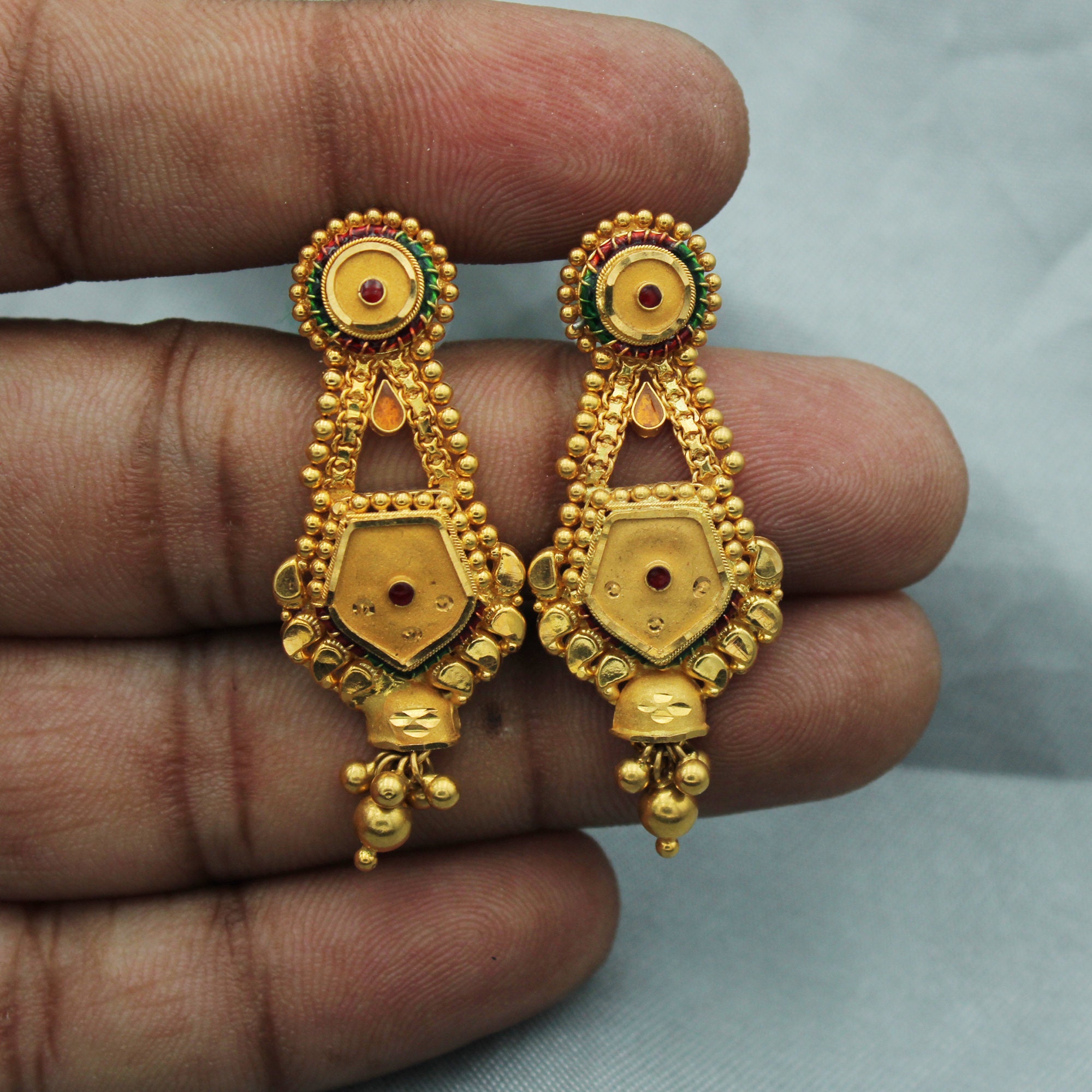 Under 4 gram gold earrings | gold earrings designs with price | trisha gold  art - YouTube