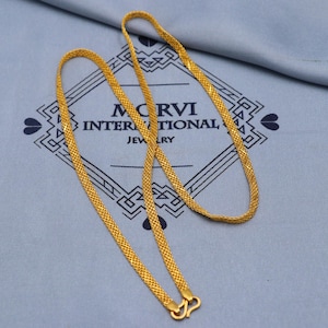 Handmade 22k Solid Real Yellow Gold Chain Necklace Jewelry, 22k gold curb cuban chain, pure gold necklace Indian gold chain necklace, K5833