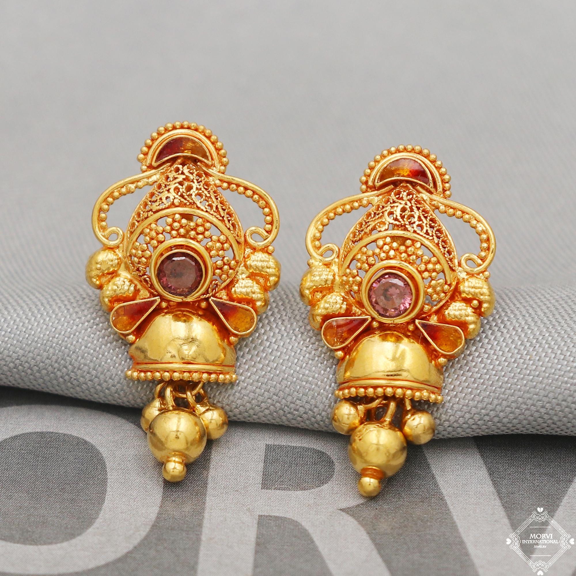 New latest earrings gold discount
