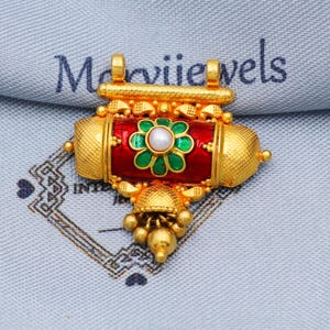 tabiz style 22k gold pendant necklace mangalsutra Indian jewelry, Handcrafted Necklace, K5693