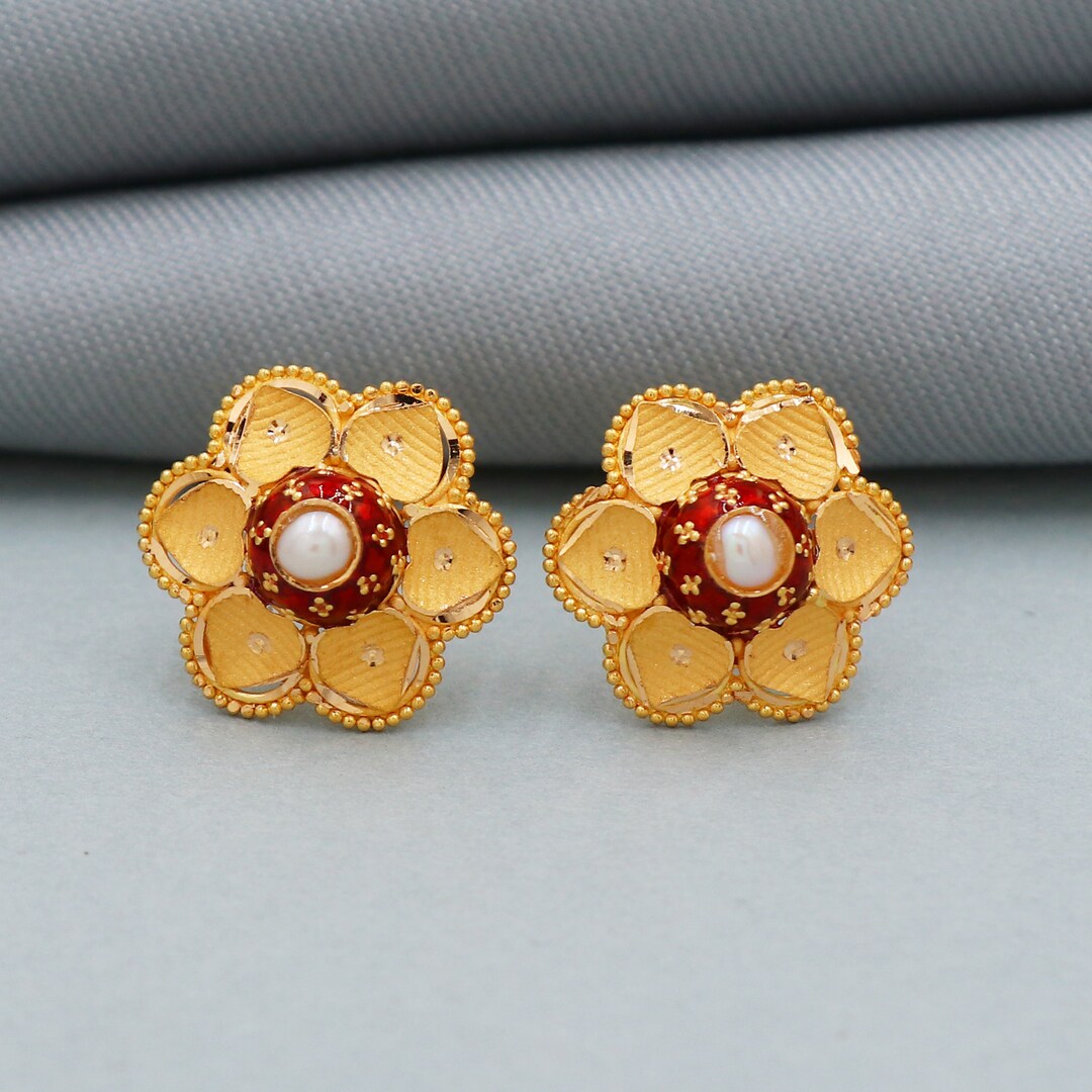 Funny Teacher Earrings - Gold Plated 3D Red Fruits Design For Teacher Appreciation Gifts