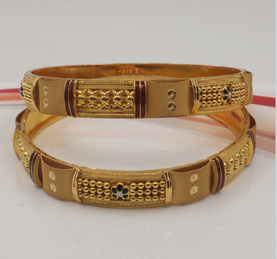 22k Gold Bangle Bracelet Indian Gold Jewelry Etsy