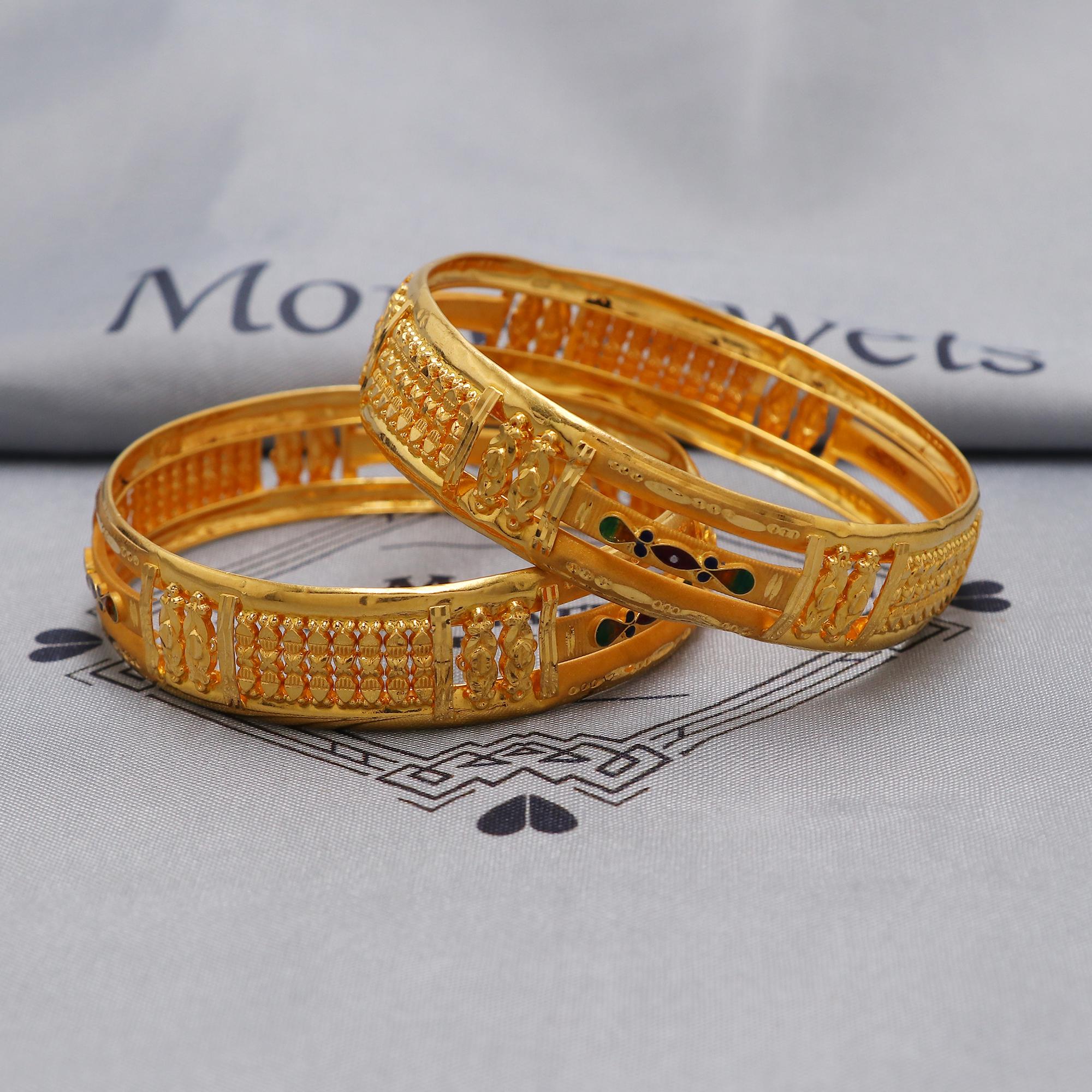 Pure 22k Gold Bangles Indian Handmade Asian Vintage Design