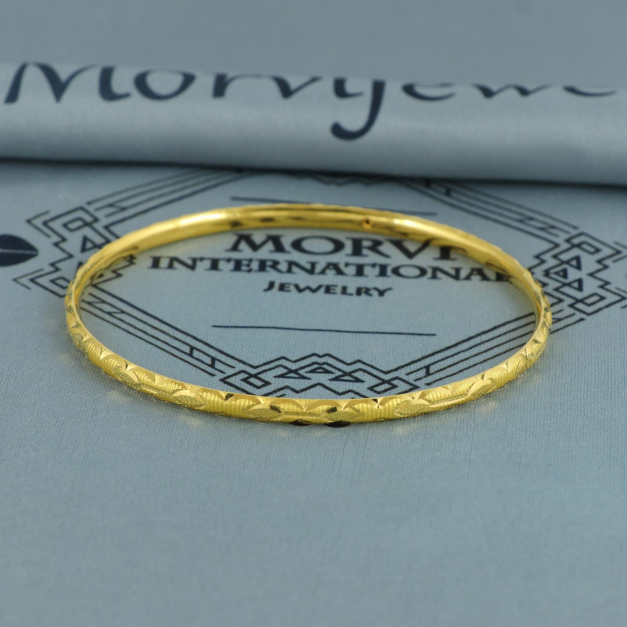 22k Gold Bangles Indian Handmade Lightweight, Traditional