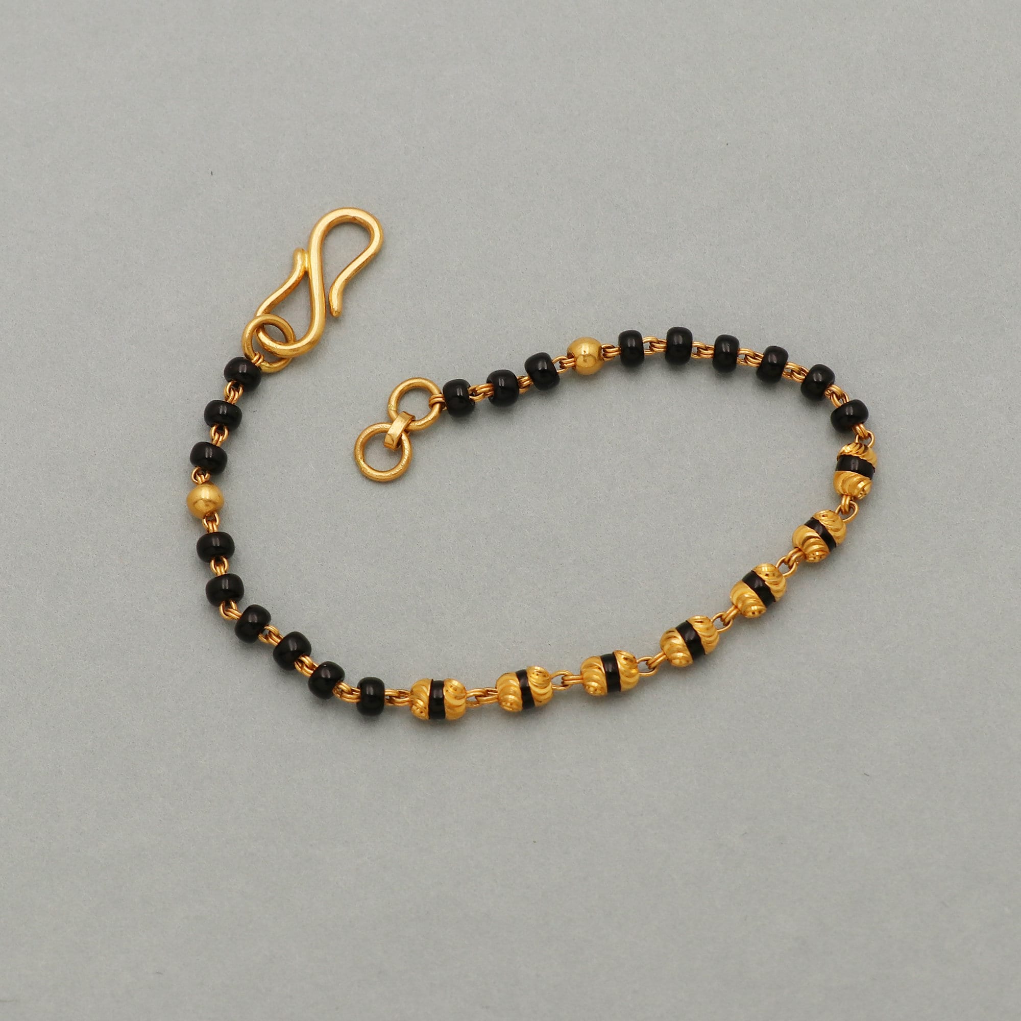 3mm Black Onyx Bead Bracelet with Diamond Bead - Zoe Lev Jewelry