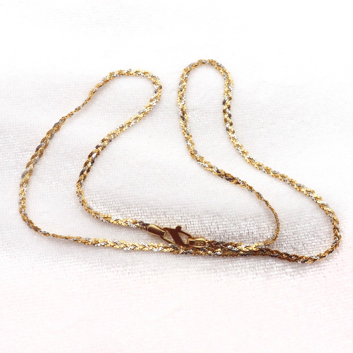 18kt Solid Gold Chain Necklace For men women Anniversary Etsy